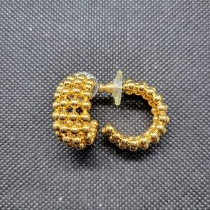 Vintage Napier Gold Linked Ball Hoop Earrings